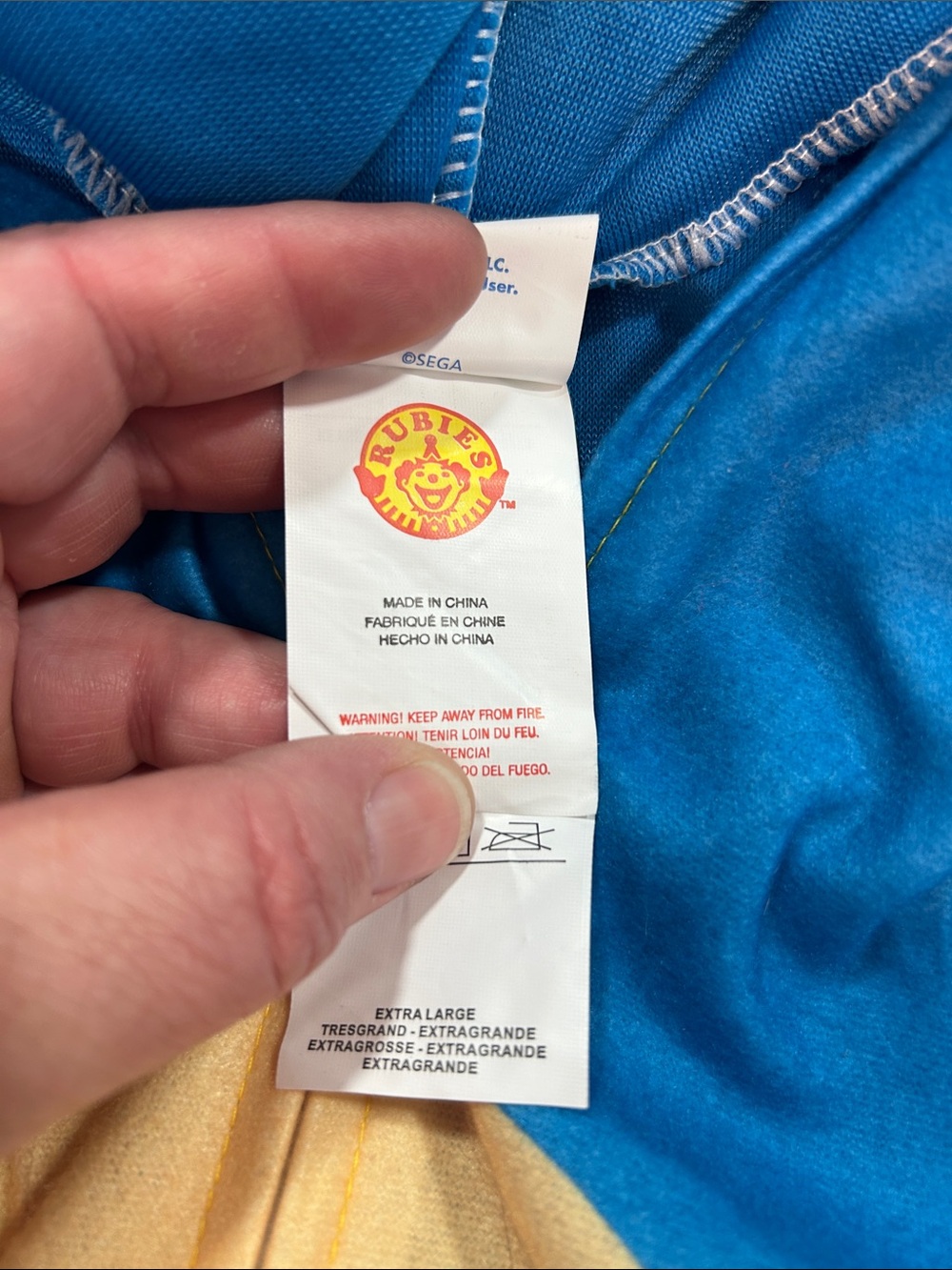XL sonic the hedgehog one piece costume zipper front - Picture 6 of 10